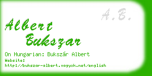 albert bukszar business card