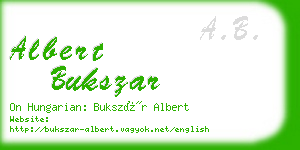 albert bukszar business card